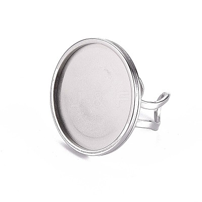 Tarnish Resistant 201 Stainless Steel Cuff Ring Findings STAS-S080-040G-P-1