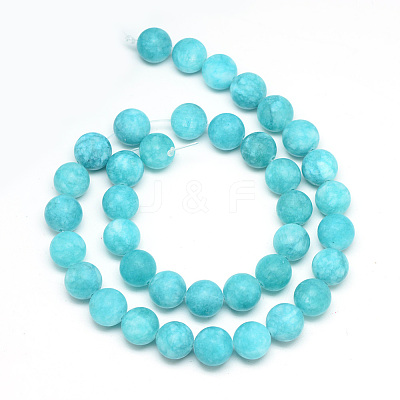 Natural White Jade Bead Strands G-R297-8mm-45-1