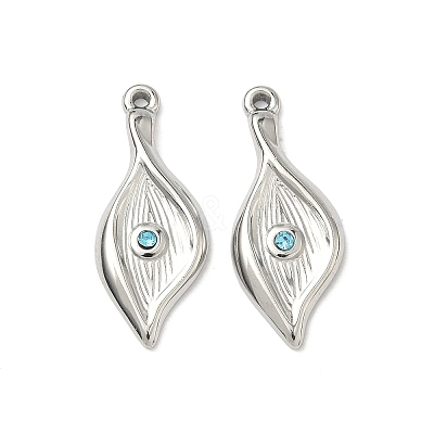 304 Stainless Steel Rhinestone Pendants X-STAS-L308-10P-1