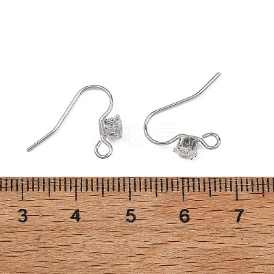 SHEGRACE Brass Pave Cubic Zirconia Earring Findings XGRQ4S090-743P-1