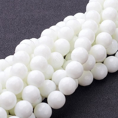 Synthetic White Agate Beads Strands X-G-D419-10mm-01-1