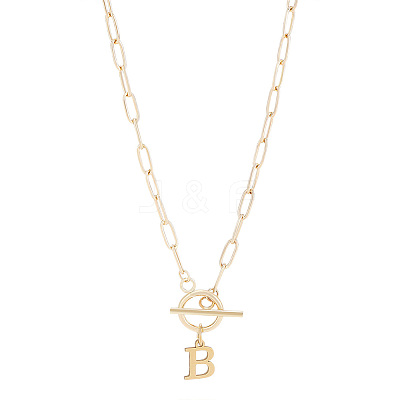 304 Stainless Steel Letter Pendant Necklaces NJEW-LP0001-52B-G-1