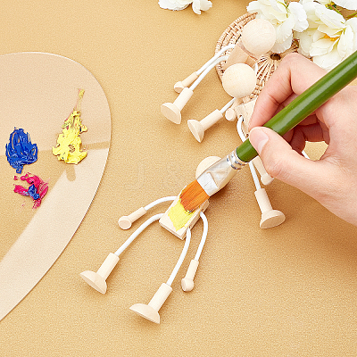 Unfinished Blank Wooden Robot Toys DIY-WH0097-05-1