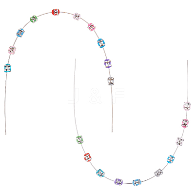 2Pcs Rubber Temporary Tooth Decoration with Stainless Steel Wires AJEW-WH0752-118-1