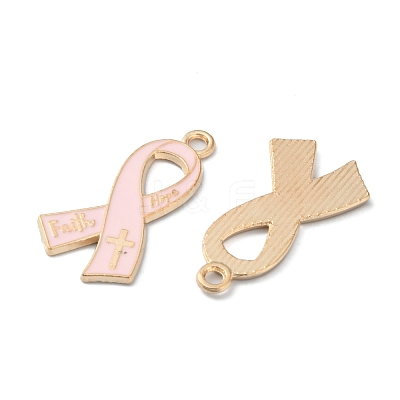 Light Gold Tone Zinc Alloy Enamel Pendants ENAM-WH0061-13B-1