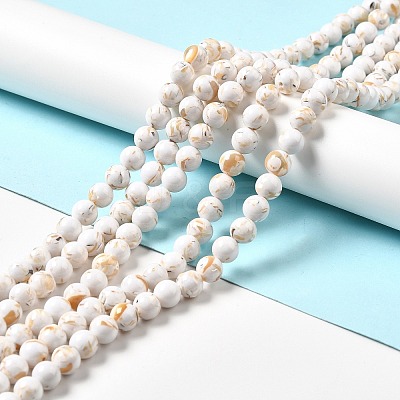 Synthetic Turquoise and Sea Shell Assembled Beads Strands G-D482-01B-05-1