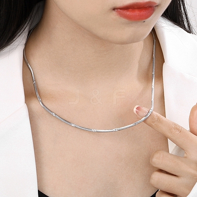 Non-Tarnish 304 Stainless Steel Flat Snake Chain Necklaces for Women LS-NJEW-D058-05P-1