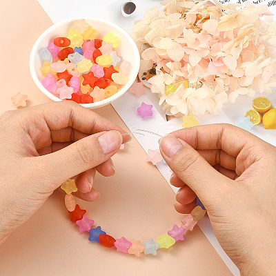 Rubberized Style Frosted Acrylic Beads FACR-CJ0001-16-1