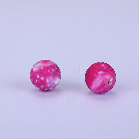 Printed Round Silicone Focal Beads LS-SI-JX0056A-26-1