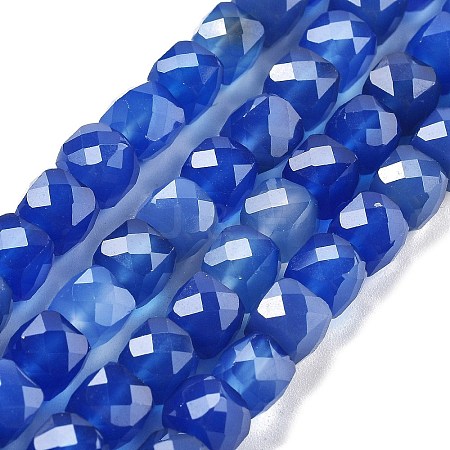 Natural Blue Agate Beads Strands G-C179-B22-01-1