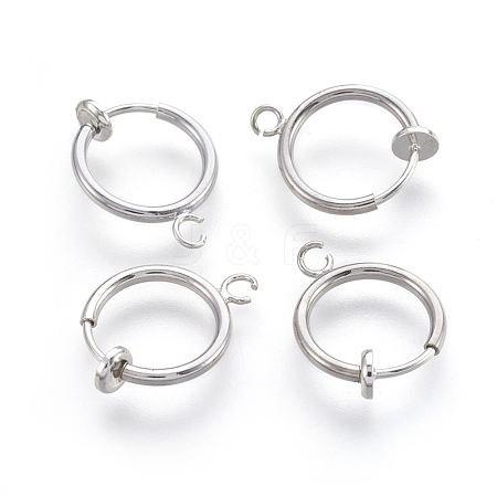 Brass Clip-on Hoop Earrings X-KK-L169-06P-1