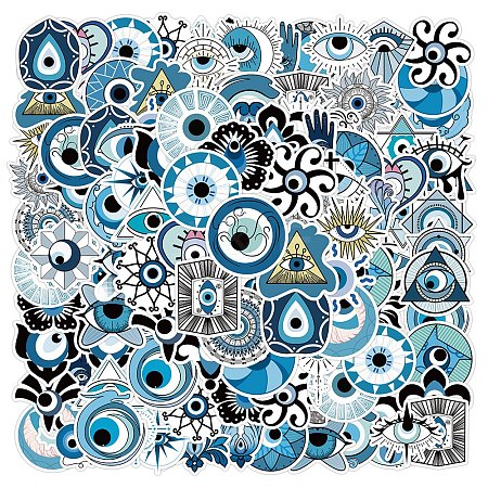 60Pcs Evil Eyes PVC Paper Decorative Stickers PW-WG11C3C-01-1