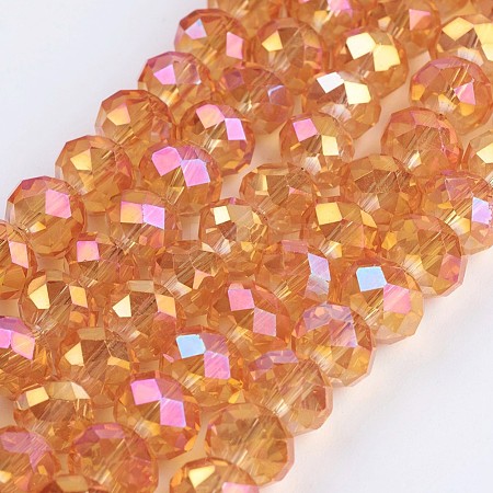 Electroplate Glass Beads Strands EGLA-F122-8x6mm-FR-A01-1