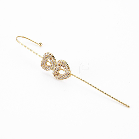 Double Heart Stud Earring EJEW-N099-004-NF-1