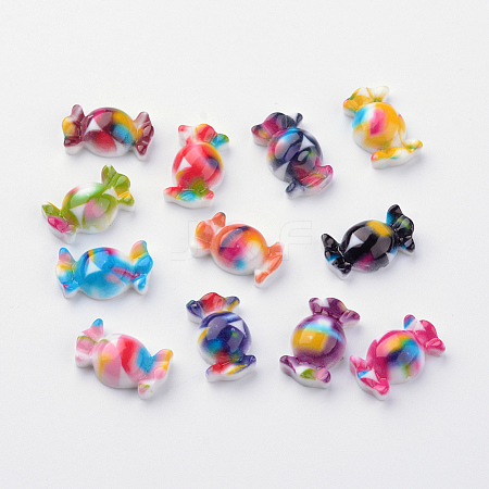 Spray Painted Resin Cabochons CRES-Q190-04-1