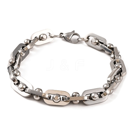 Tarnish Resistant 304 Stainless Steel Oval Link Chain Bracelets BJEW-B078-76P-1