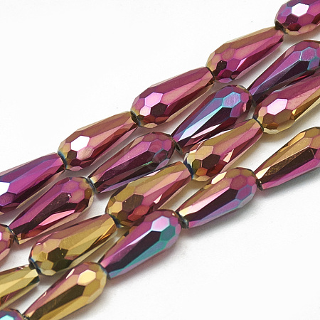 Electroplate Glass Beads Strands EGLA-Q099-D01-1