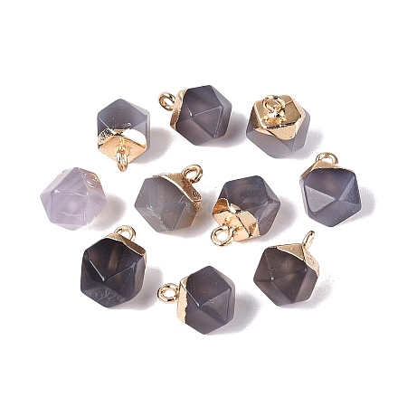 Natural Grey Agate Pendants G-N359-18G-04-1