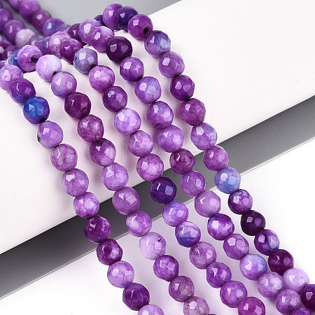 Dyed Natural White Jade Beads Strands G-T139-4mm-60-11-1