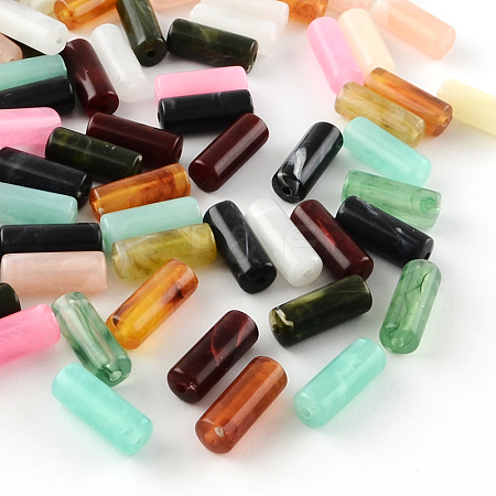 Column Imitation Gemstone Acrylic Beads OACR-R030-M-1