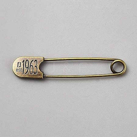 Zinc Alloy Safety Pins JEWB-WH0030-78F-1