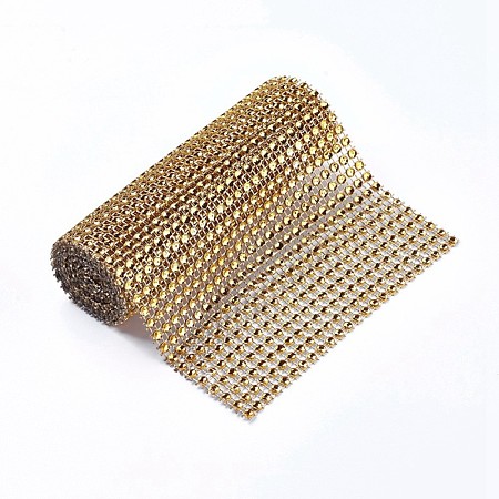 Plastic 24 Rows Rhinestone Mesh Wrap Roll AJEW-WH0066-02E-1