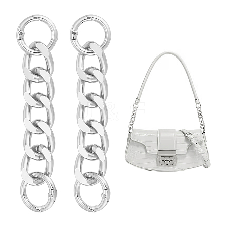 Unicraftale 2Pcs Aluminum Curb Chain Purse Strap Extender FIND-UN0003-04A-S-1