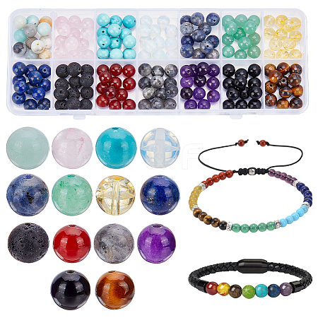 168Pcs 14 Styles Natural & Synthetic Mixed Gemstone Beads Sets G-AR0006-28-1