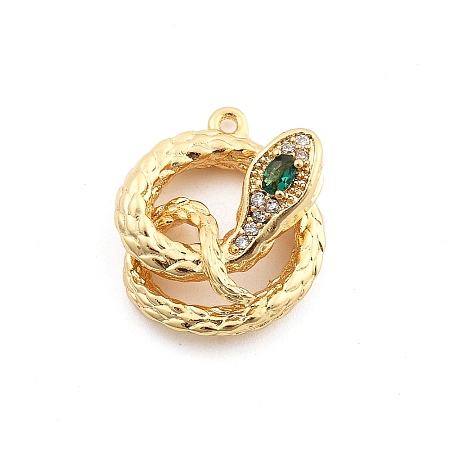 Brass Micro Pave Cubic Zirconia Pendants KK-M321-01G-G02-1