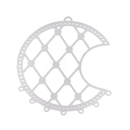 201 Stainless Steel Hollow Moon Chandelier Component Links STAS-N121-02P-1