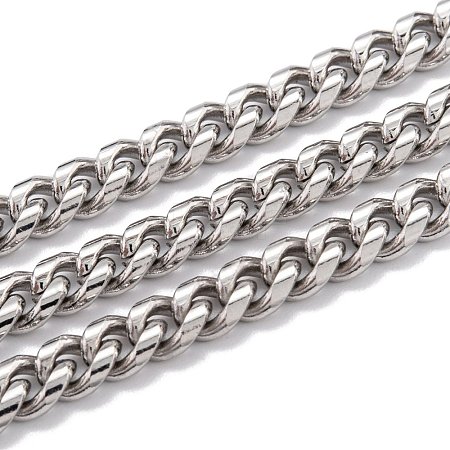 Tarnish Resistant 304 Stainless Steel Cuban Link Chain STAS-B019-02A-P-1