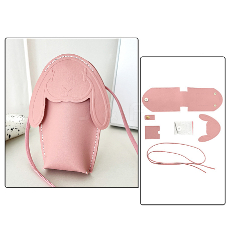 Rabbit DIY PU Leather Phone Bag Making Kits WG79114-04-1