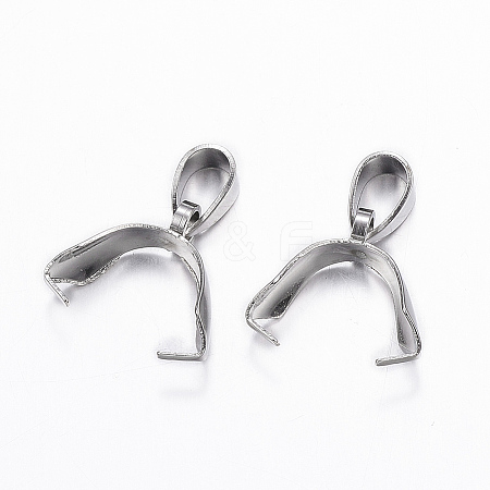 Tarnish Resistant 304 Stainless Steel Pendant Pinch Bails STAS-G179-09P-1