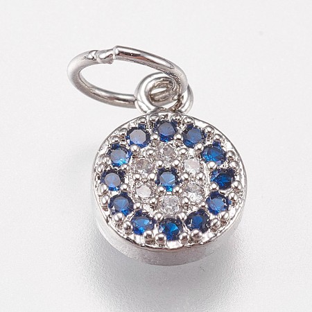Brass Micro Pave Cubic Zirconia Charms ZIRC-E145-07P-1