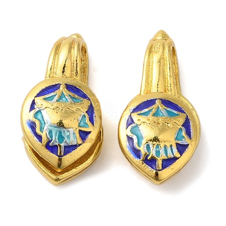 Rack Plating Brass Enamel Buddhist Pendants KK-P276-25G-04-1