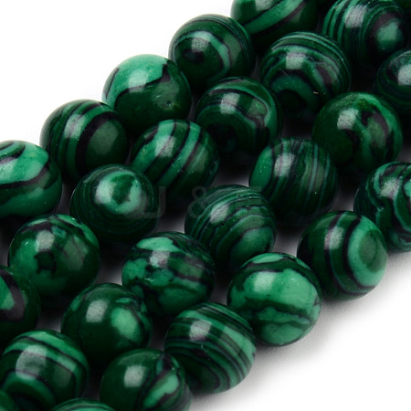 Synthetic Malachite Bead Strands G-Q462-57-10mm-1