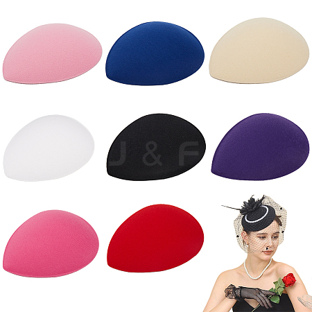 Gorgecraft 8Pcs 8 Colors EVA Cloth Teardrop Fascinator Hat Base for Millinery DIY-GF0009-74-1