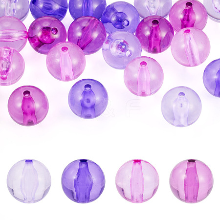 20Pcs 4 Colors Transparent Acrylic Beads MACR-TADJ0001-02A-1