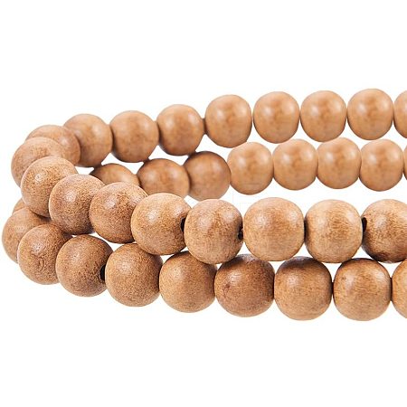 Natural Sandalwood Beads Strands WOOD-PH0008-08-1