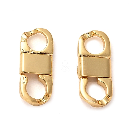 Rack Plating Brass Fold Over Clasps KK-Q807-04G-1