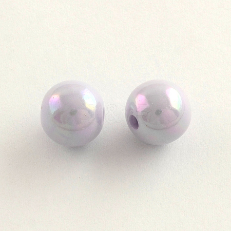 AB Color Plated Acrylic Round Beads SACR-Q109-10mm-02-1