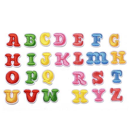 Letter A~Z Embroider Thread Cloth on/Sew On Patches PATC-K001-01-1