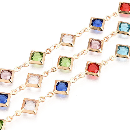Handmade Brass Rhombus Link Chains CHC-N024-04KCG-1