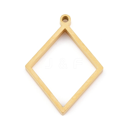 304 Stainless Steel Open Back Bezel Pendants STAS-K208-08G-1