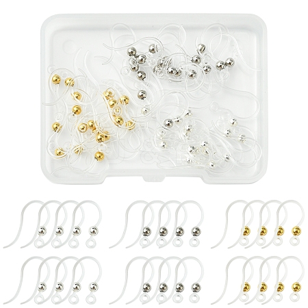 60Pcs 3 Colors Eco-Friendly Plastic Earring Hooks STAS-FS0001-61-1