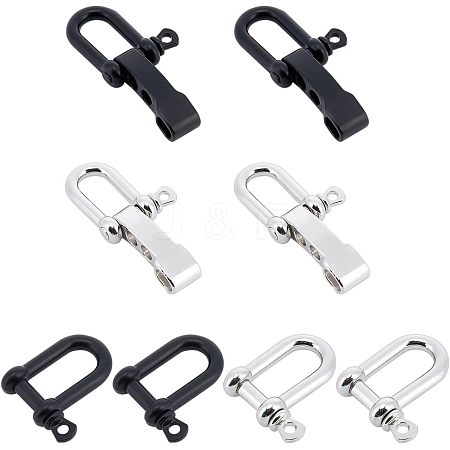  8 Pcs 2 Styles Alloy D-Ring Anchor Shackle Clasps FIND-NB0002-95-1