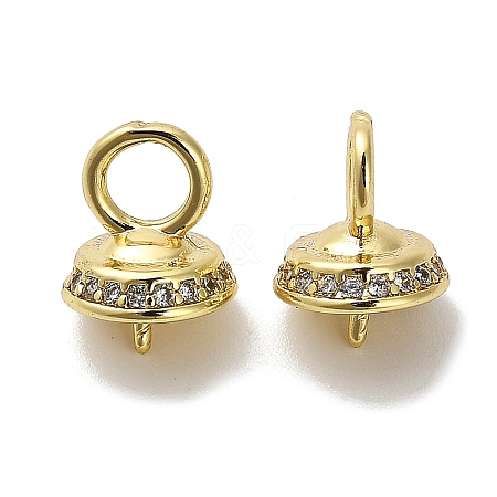 Brass Micro Pave Cubic Zirconia Cup Pearl Peg Bails Pin Pendants KK-S397-05A-1