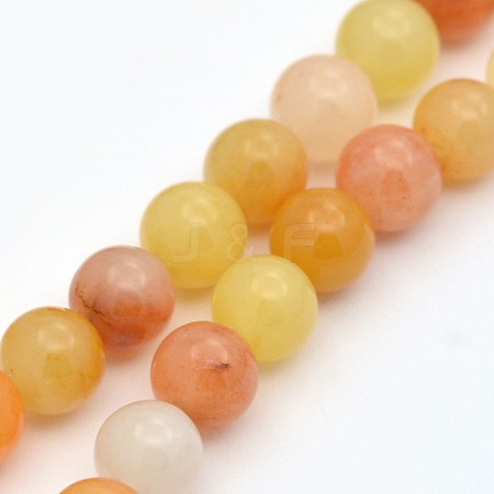 Natural Topaz Jade Round Beads Strands G-D663-6mm-1