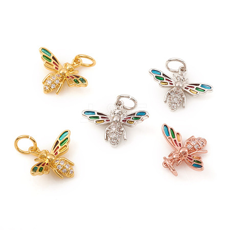 Brass Micro Pave Cubic Zirconia Pendants KK-I672-45-1