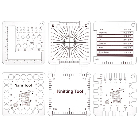 BENECREAT 1 Set Acrylic Knitting Rulers DIY-BC0012-73-1